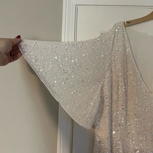 ASOS édition curve flutter sleeve sequin wedding dress